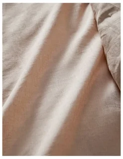 Australian House & Garden Sandy Cape Washed Belgian Linen Quilt Cover Set in Moonbeam