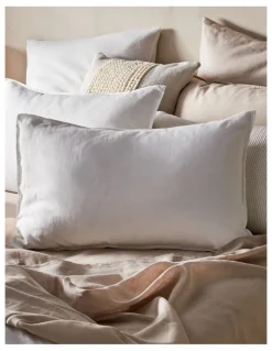 Australian House & Garden Sandy Cape Washed Belgian Linen Quilt Cover Set in White