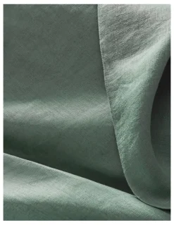 Australian House & Garden Sandy Cape Washed Belgian Linen Quilt Cover Set in Eucalyptus