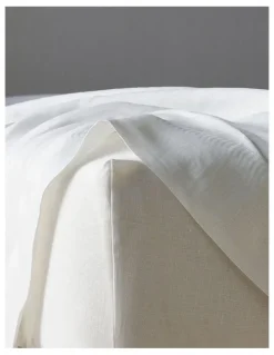 Australian House & Garden Sandy Cape Washed Belgian Linen Sheet Set in White