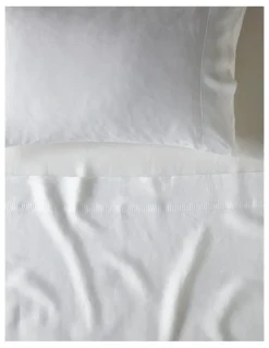 Australian House & Garden Sandy Cape Washed Belgian Linen Sheet Set in White