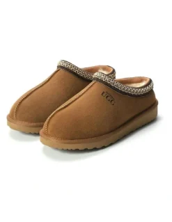 Aus Wooli Ugg Sheepskin Ankle Braid Croydon Slippers in Brown