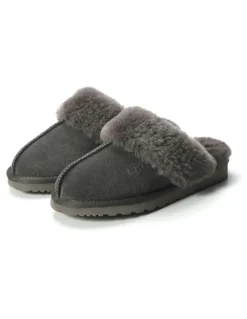 Aus Wooli Ugg Sheepskin Wool Sydney Slippers in Grey