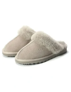 Aus Wooli Ugg Sheepskin Wool Sydney Slippers in Grey
