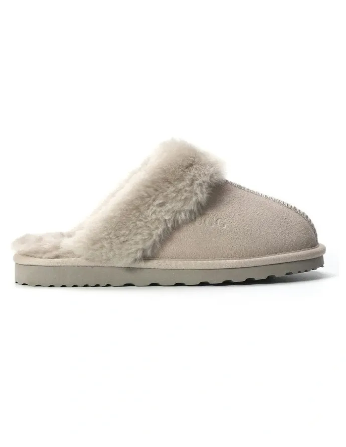 Aus Wooli Ugg Sheepskin Wool Sydney Slippers in Grey