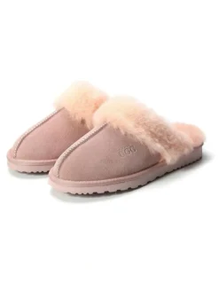 Aus Wooli Ugg Sheepskin Wool Sydney Slippers in Pink