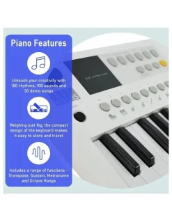 AXUS Axus Mini Keyboard 37 Key Keyboard - White