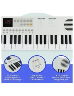 AXUS Axus Mini Keyboard 37 Key Keyboard - White