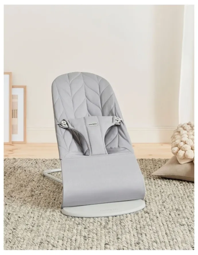 BabyBjorn Bouncer Bliss - Woven, Petal quilt, Light gray