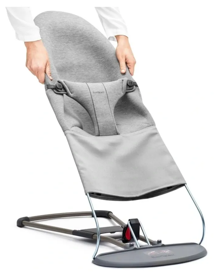 BabyBjorn Fabric Seat for Bouncer - 3D jersey, Light gray