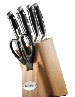 Baccarat Baccarat Artisan Licht 7 Piece Knife Block in Beige