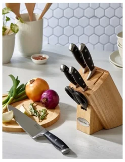 Baccarat Baccarat Artisan Licht 7 Piece Knife Block in Beige