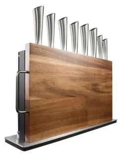Baccarat Baccarat Damashiro Bodo 10 Piece Knife Block With Chopping Board