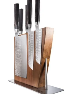 Baccarat Baccarat Damashiro EMPEROR Nanashi 6 Piece Knife Block in Brown