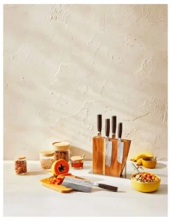Baccarat Baccarat Damashiro EMPEROR Nanashi 6 Piece Knife Block in Brown
