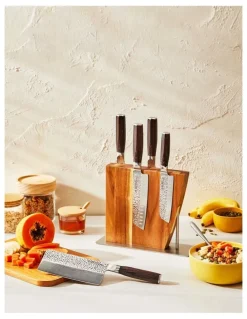 Baccarat Baccarat Damashiro EMPEROR Nanashi 6 Piece Knife Block in Brown