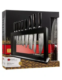 Baccarat Baccarat Damashiro EMPEROR Hisa 9 Piece Knife Block in Black