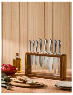 Baccarat Baccarat Damashiro Katana Knife Block 9 Piece in Brown