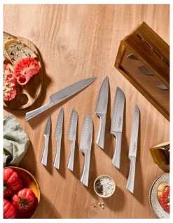 Baccarat Baccarat Damashiro Katana Knife Block 9 Piece in Brown