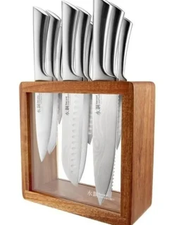Baccarat Baccarat Damashiro Hiryu Knife Block 10 Piece in Brown