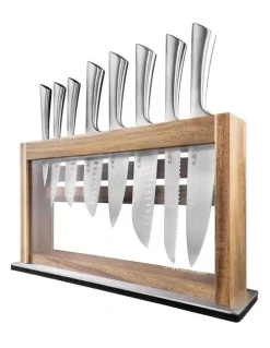 Baccarat Baccarat Damashiro Okada 9 Piece Knife Block in Beige