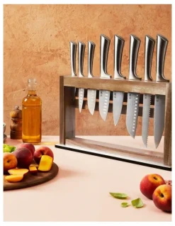 Baccarat Baccarat Damashiro Okada 9 Piece Knife Block in Beige