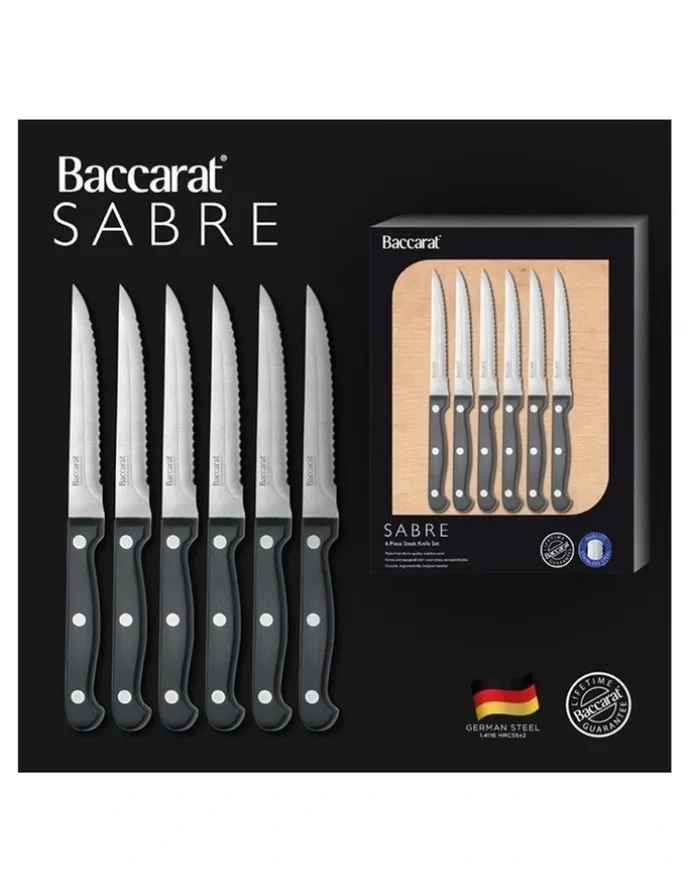 Baccarat Baccarat Sabre Set of 6 Steak Knives in Silver