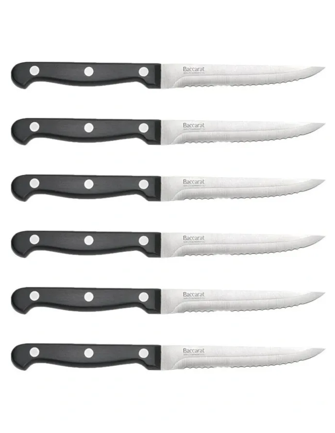 Baccarat Baccarat SABRE Set of 7 Steak Knife Block in Brown