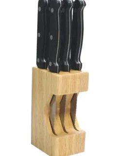Baccarat Baccarat SABRE Set of 7 Steak Knife Block in Brown