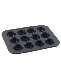 Baker's Secret Ultimate Non-Stick 12 Cup Muffin Or Cupcake Pan 40x29cm in Black