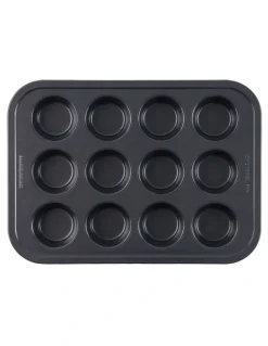 Baker's Secret Ultimate Non-Stick 12 Cup Muffin Or Cupcake Pan 40x29cm in Black