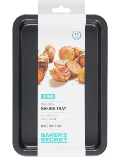 Baker's Secret Ultimate Non-Stick Baking Tray 24x15.5cm in Black