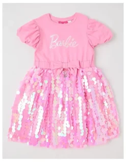 Barbie Barbie Bow Sequin Dress in Pink