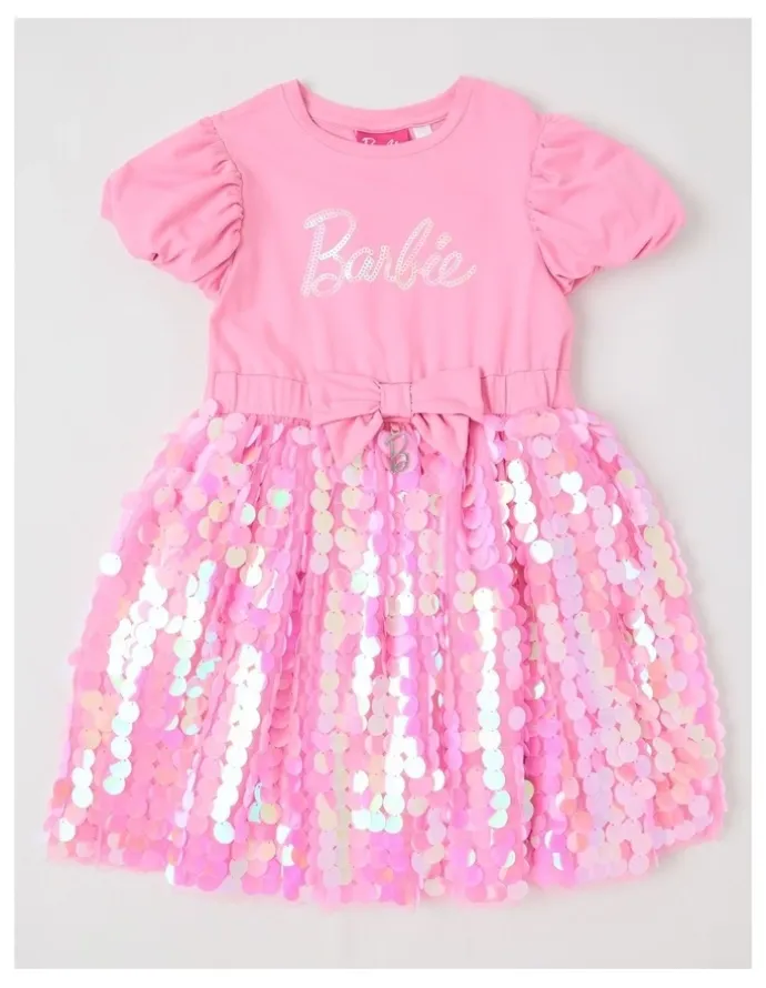 Barbie Barbie Bow Sequin Dress in Pink