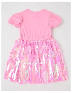 Barbie Barbie Bow Sequin Dress in Pink