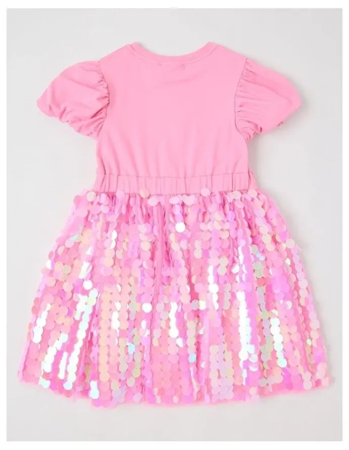 Barbie Barbie Bow Sequin Dress in Pink