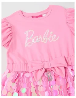 Barbie Barbie Bow Sequin Dress in Pink