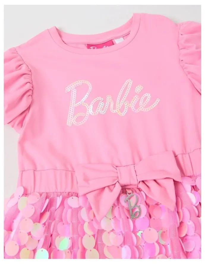 Barbie Barbie Bow Sequin Dress in Pink