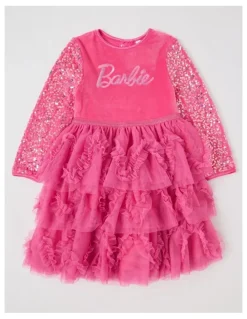Barbie Barbie Velour Dress in Pink