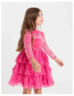 Barbie Barbie Velour Dress in Pink