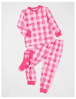 Barbie Cosy Knit Pyjama With Socks in Pink