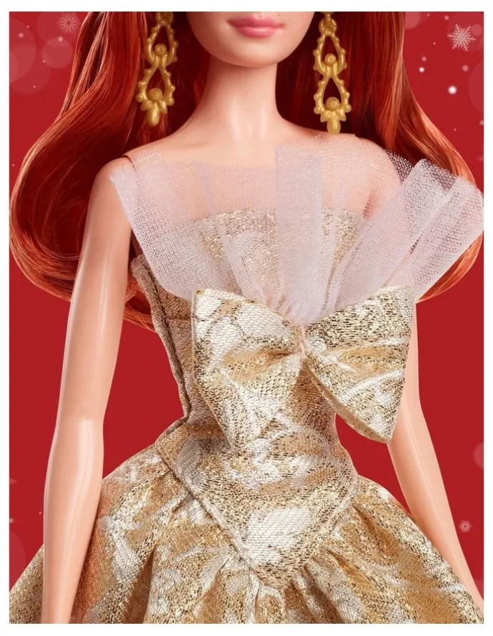 Barbie 2025 Holiday Barbie Red Hair with Silver & Gold Gown Doll