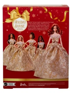Barbie 2025 Holiday Barbie Red Hair with Silver & Gold Gown Doll