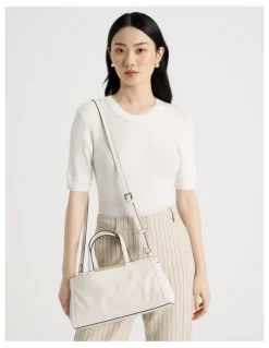 Basque Audrey Satchel Bag in Vanilla