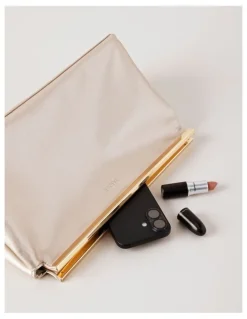 Basque Carrie Clutch Bag in Frosted Almond
