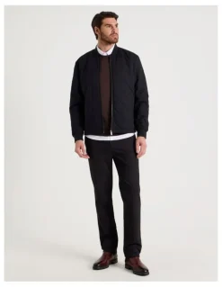 Basque Diamond Quilt Puffer Jacket in Black
