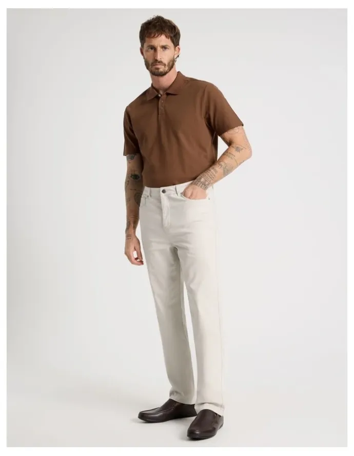 Basque Five Pocket Casual Pant in Silver Grey
