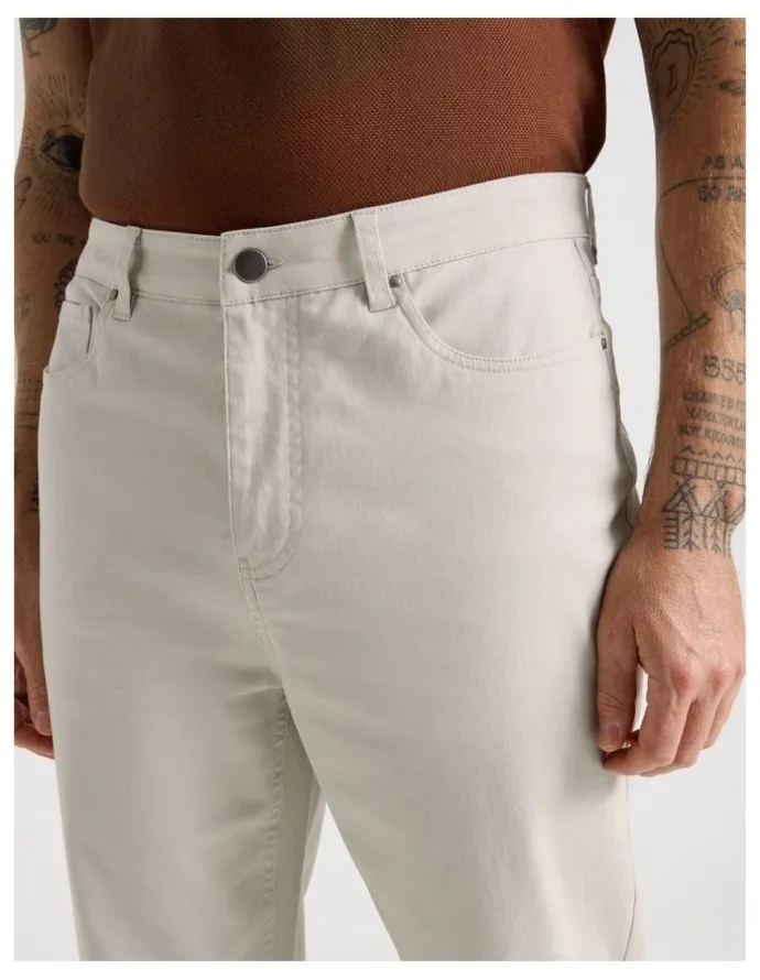 Basque Five Pocket Casual Pant in Silver Grey