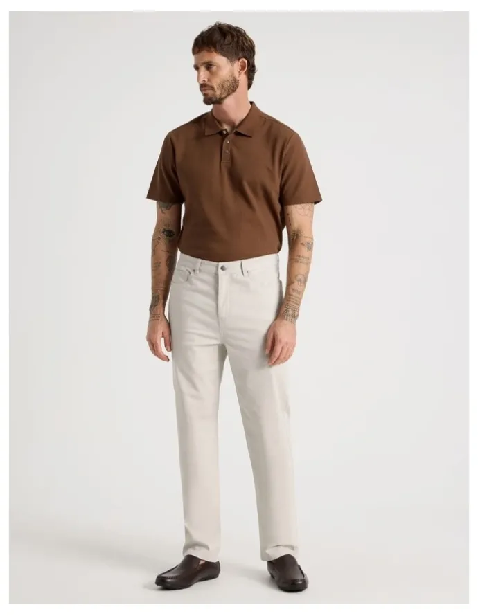 Basque Five Pocket Casual Pant in Silver Grey