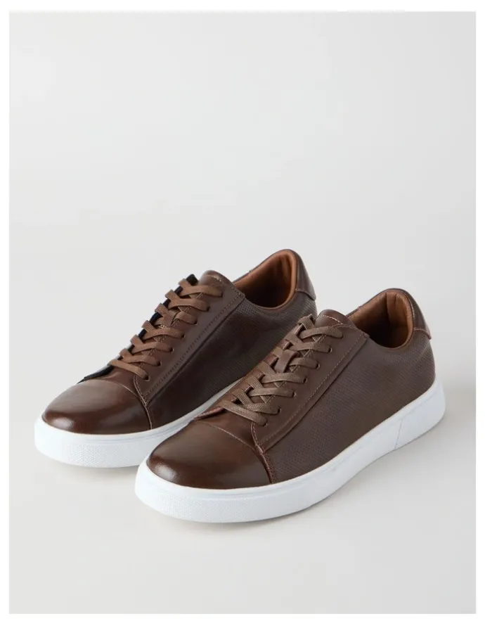Basque Fox Leather Sneaker in Tan